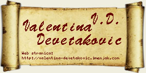 Valentina Devetaković vizit kartica